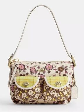 *NWT* COACH Floral Lime Green Pockets Cargo Shoulder Bag
